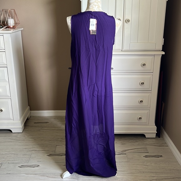 • NWT Soprano amethyst long button front high low dress, M • - Picture 6 of 9
